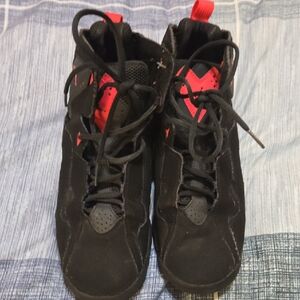 Men's Jordan Black and Red High-Top Athletic Shoes